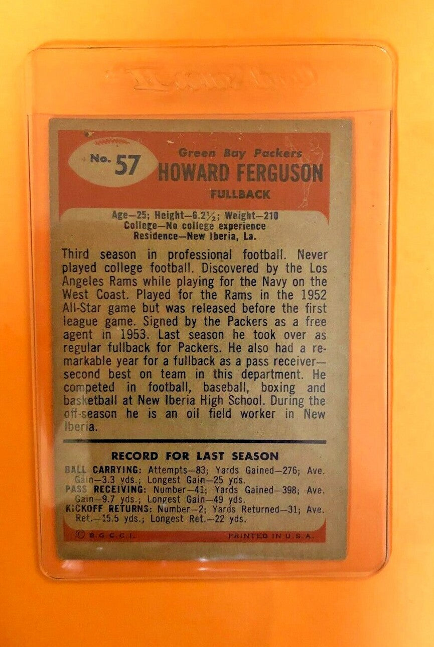 1955 BOWMAN  HOWARD FERGUSON #57 GREEN BAY PACKERS