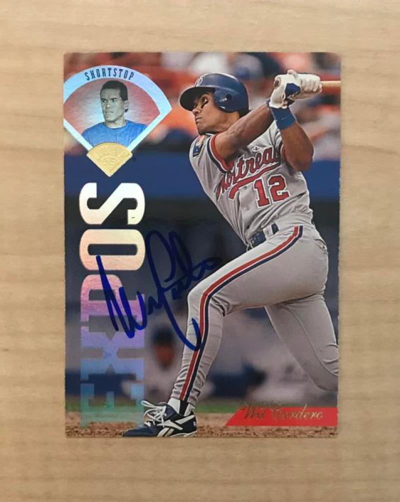 WIL CORDERO MONTREAL EXPOS SIGNED AUTOGRAPHED 1995 LEAF CARD #128 W/COA