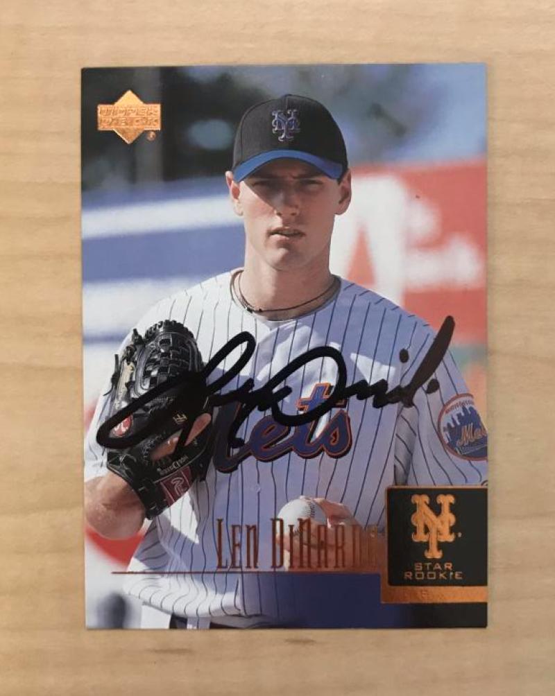 LEN DINARDO NEW YORK METS SIGNED AUTOGRAPHED 2001 UPPER DECK CARD #54 W/COA