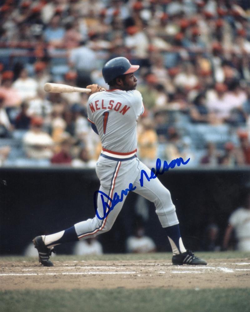 DAVE NELSON TEXAS RANGERS ACTION SIGNED AUTOGRAPHED 8X10 PHOTO W/COA