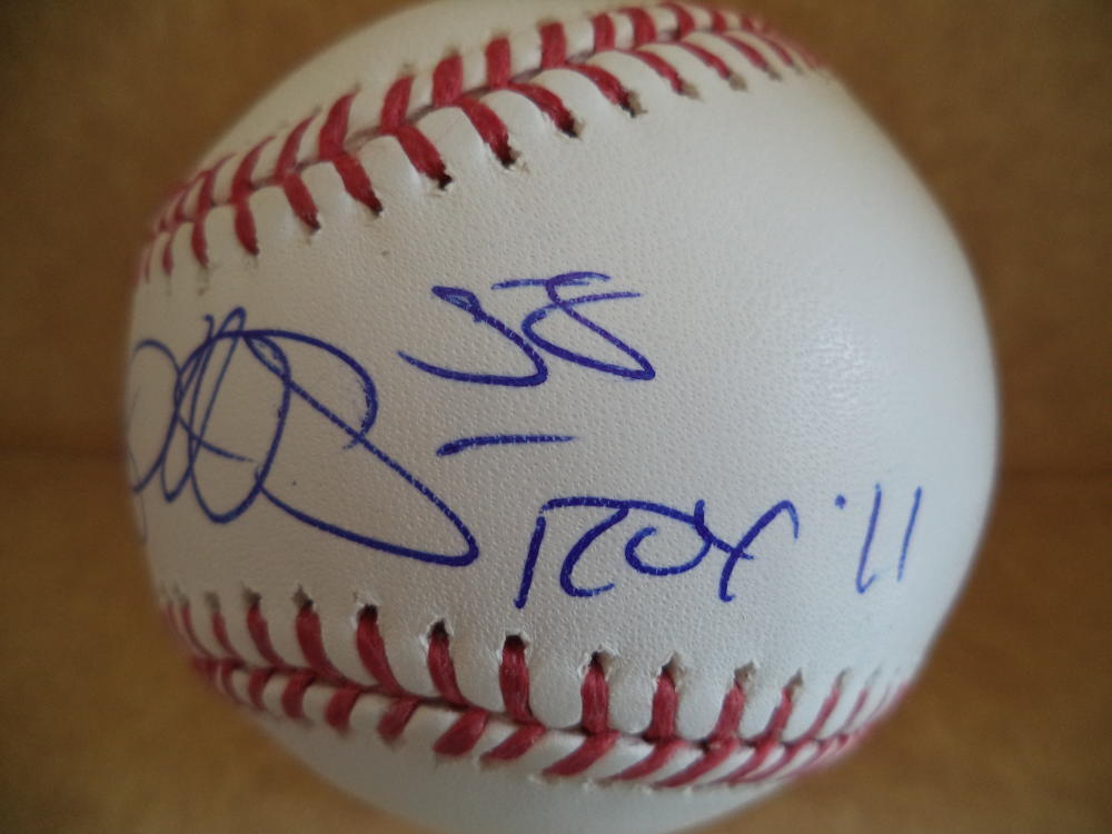 JEREMY HELLICKSON ROY 11 SIGNED AUTOGRAPHED M.L. BASEBALL W/COA