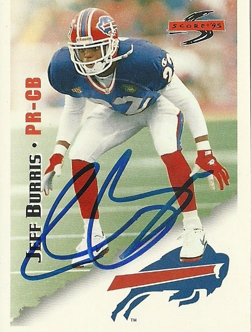 JEFF BURRIS BUFFALO BILLS SIGNED AUTOGRAPHED 1995 SCORE CARD #189 W/COA