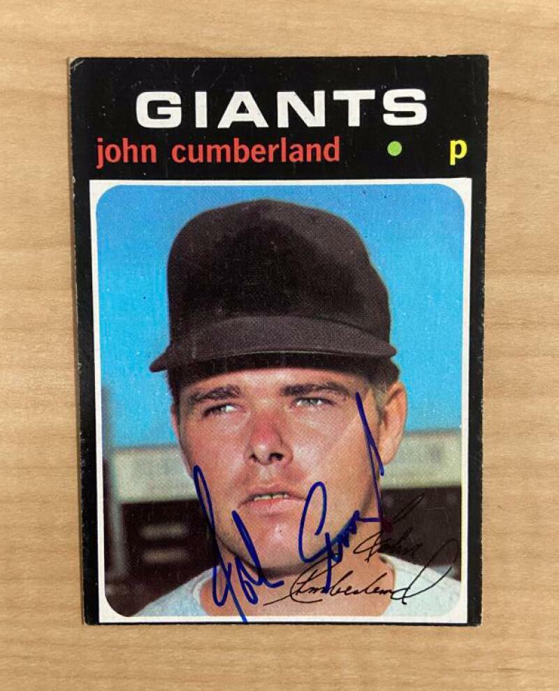 JOHN CUMBERLAND SAN FRANCISCO GIANTS SIGNED 1971 TOPPS CARD #108 W/COA