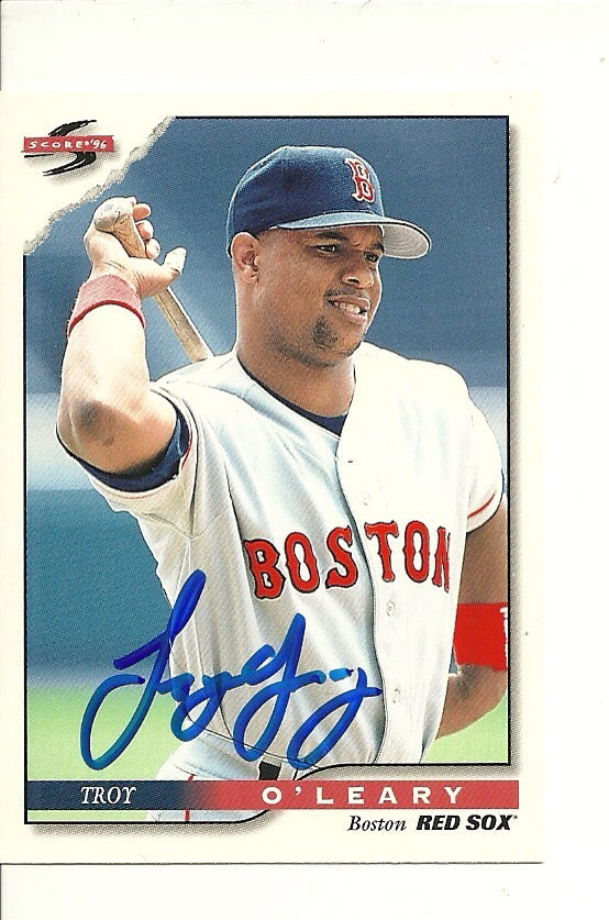 TROY O'LEARY BOSTON RED SOX SIGNED AUTO 1996 SCORE CARD #134 W/COA