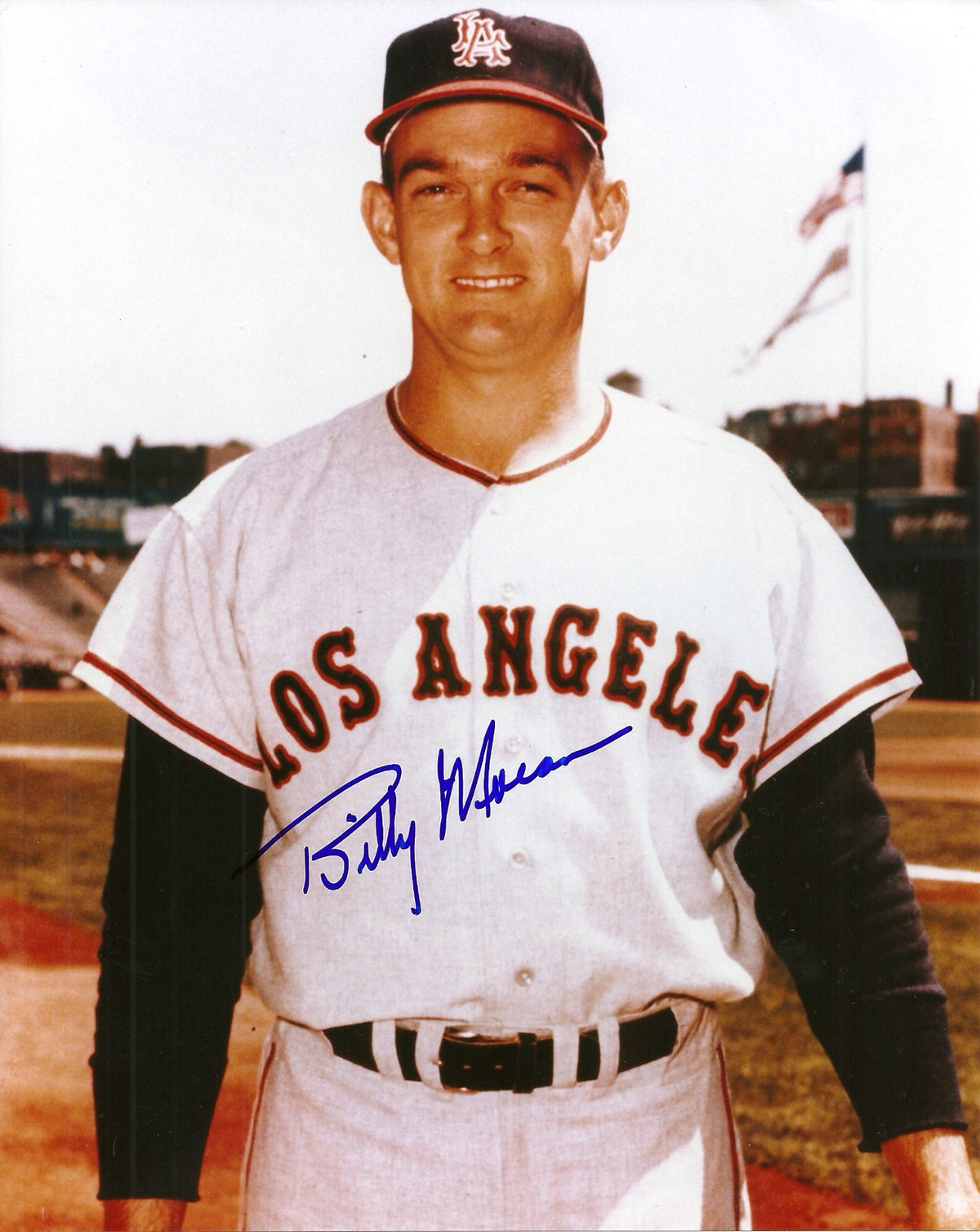 BILLY MORAN LOS ANGELES ANGELS SIGNED AUTO 8x10 PHOTO W/COA