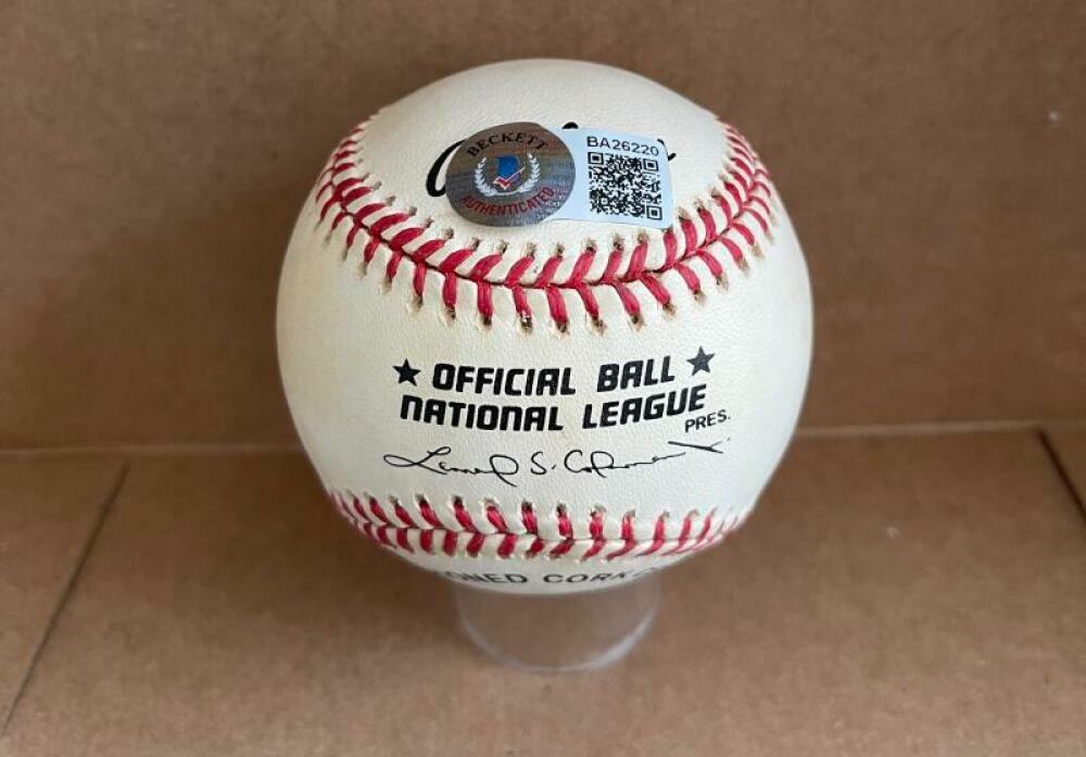DAVE DOMBROWSKI TIGER MARLINS PHILLIES GM SIGNED VINTAGE N.L. BASEBALL BAS BA262