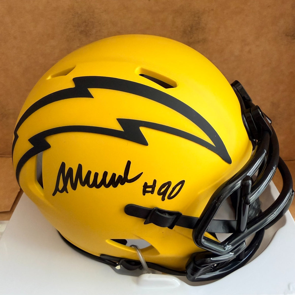 AKHEEM MESIDOR SAN DIEGO CHARGERS SIGNED RAVE MINI HELMET JSA AUTH