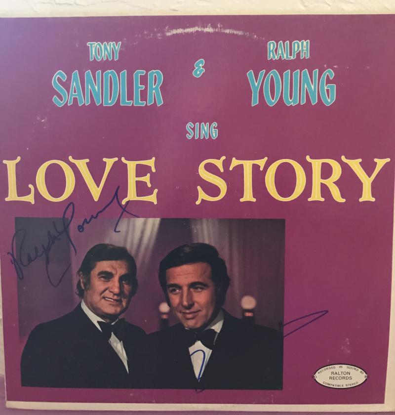 TONY SANDLER & RALPH YOUNG SING LOVE STORY SIGNED AUTOGRAPHED VINYL RECORD W/COA