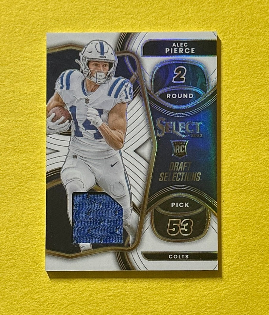2022 PANINI SELECT ALEC PIERCE RELIC /75 #DS-16 COLTS ROOKIE CARD