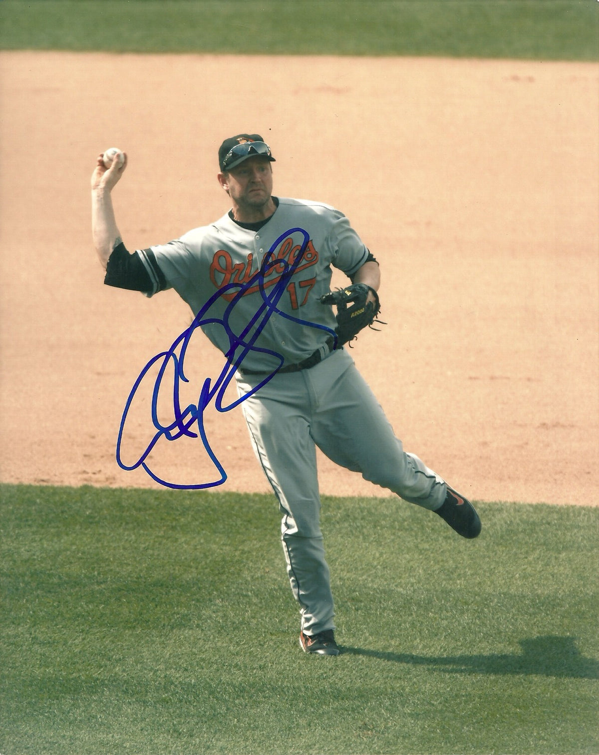 AUBREY HUFF BALTIMORE ORIOLES SIGNED AUTOGRAPHED 8x10 PHOTO W/COA 3RD BASE