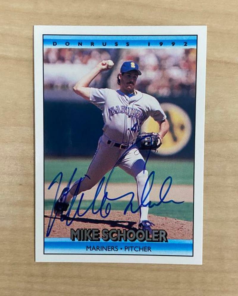 MIKE SCHOOLER SEATTLE MARINERS SIGNED AUTOGRAPHED 1992 DONRUSS CARD #444 W/COA