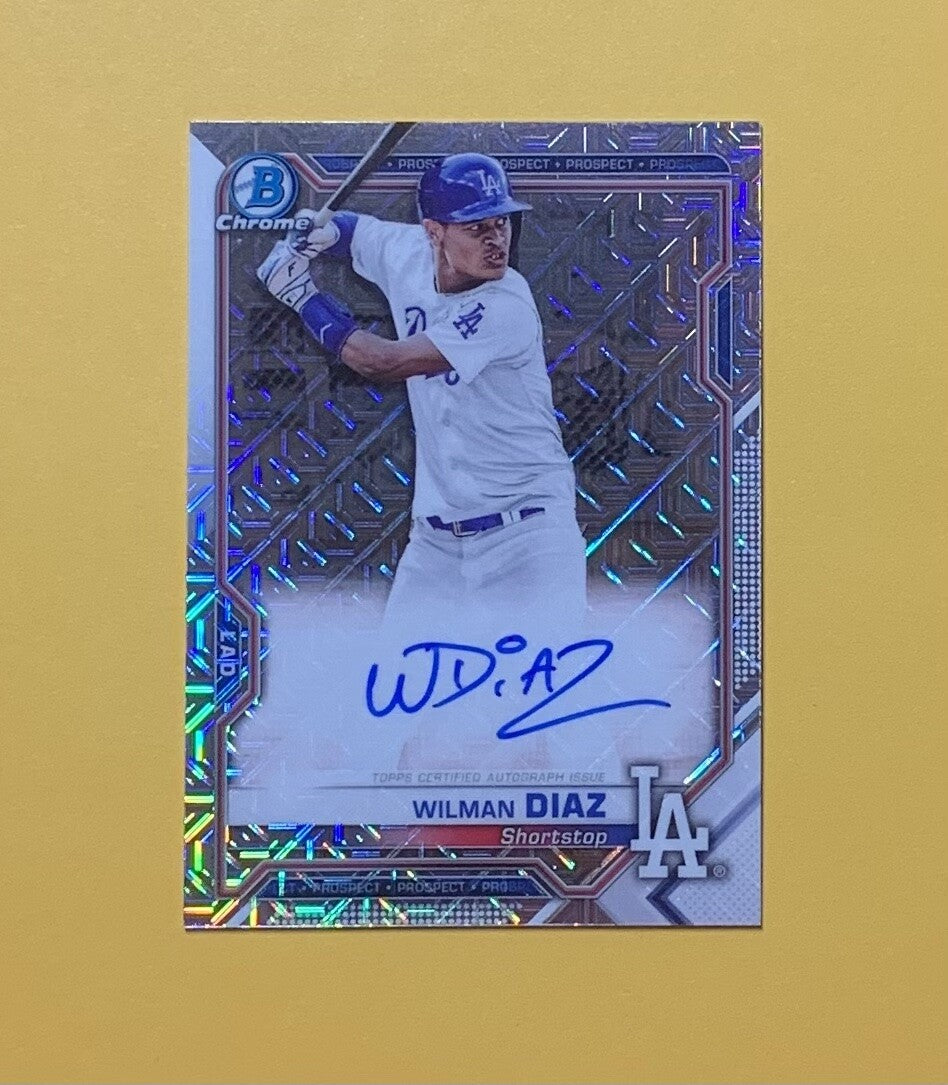 2021 BOWMAN CHROME MEGA BOX WILMAN DIAZ AUTO #BCMA-WD DODGERS 