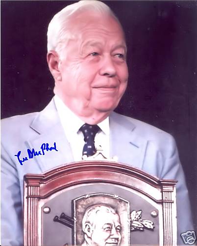 LEE MACPHAIL HOF COMMISSIONER SIGNED 8X10 PHOTO W/COA