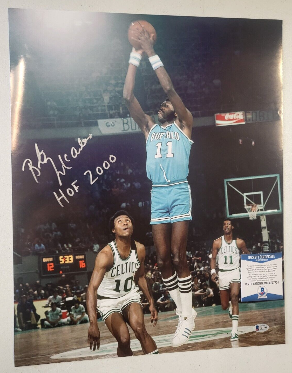 BOB MCADOO BUFFALO HOF 2000 SIGNED AUTOGRAPHED 16X20 PHOTO BECKETT AUTHENTICATED