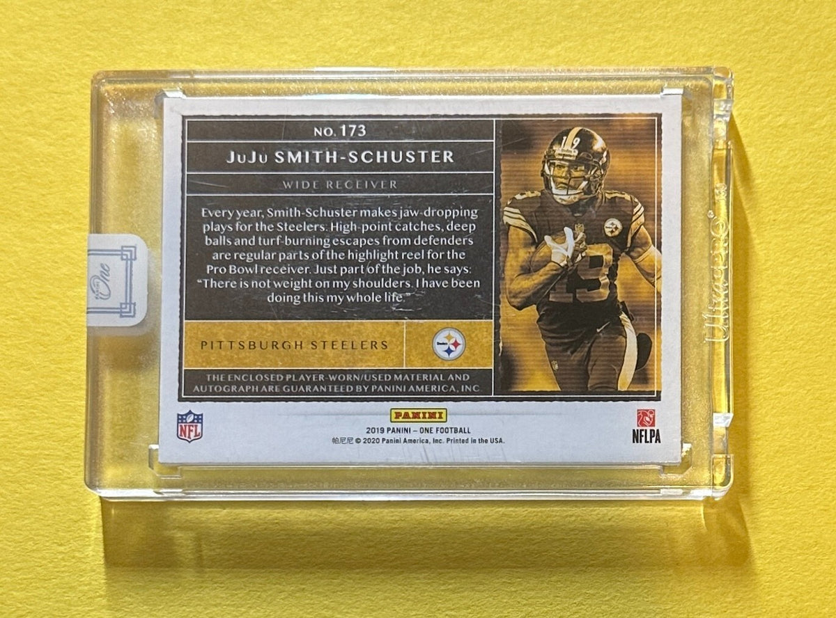 2019 PANINI ONE JUJU SMITH-SCHUSTER PATCH AUTO /10 #173 STEELERS