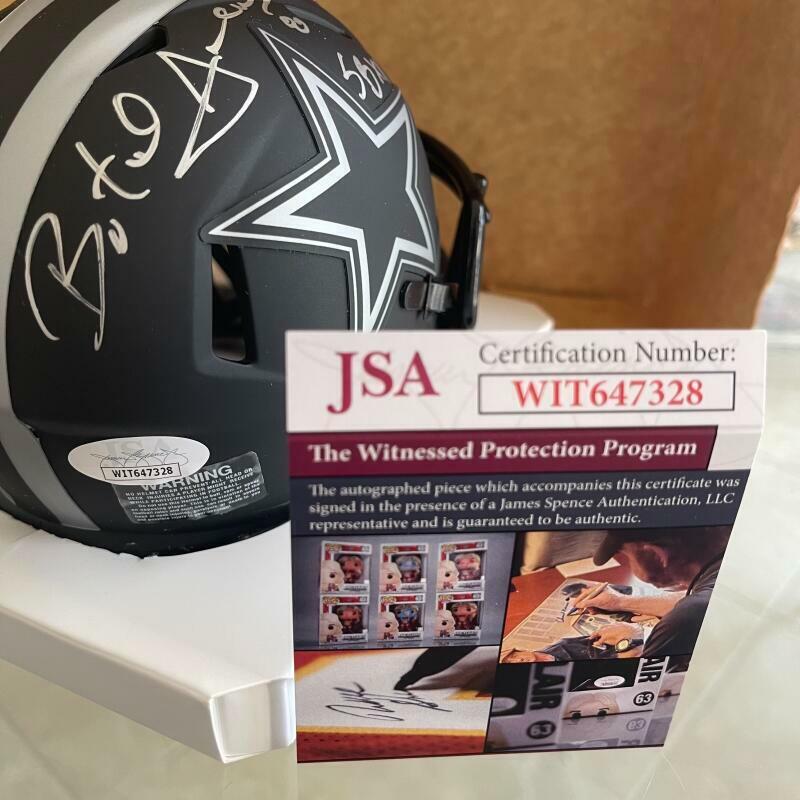 BUTCH JOHNSON DALLAS COWBOYS SIGNED SB X11 CHAMPS SIGNED ECLIPSE  MINI HELMET JS