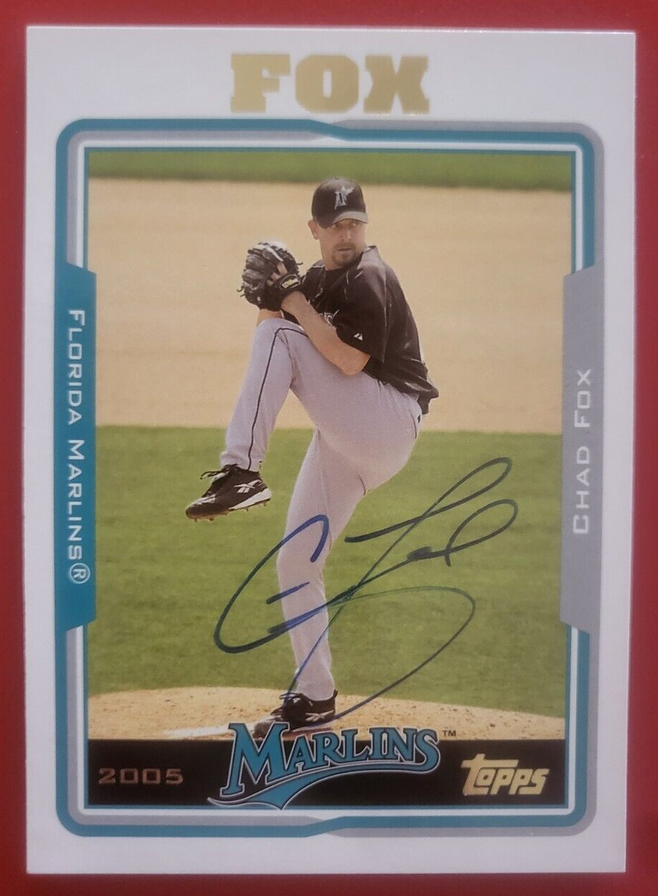 2004 TOPPS CHAD FOX FLORIDA MARLINS SIGNED AUTO AUTOGRAPHED CARD #55 W/COA