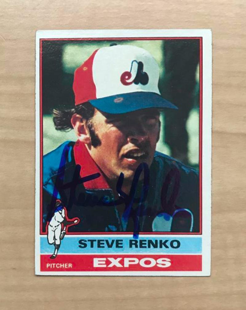 STEVE RENKO MONTREAL EXPOS SIGNED AUTOGRAPHED 1976 TOPPS CARD #264 W/COA