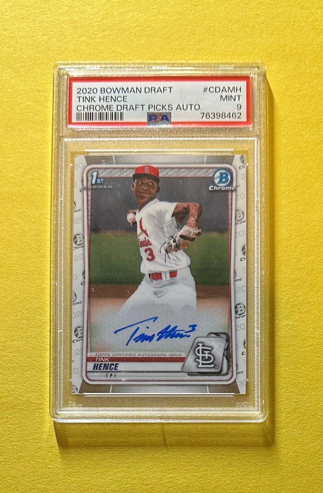 2020 BOWMAN DRAFT TINK HENCE 1ST BOWMAN AUTO #CDA-MH PSA MINT 9