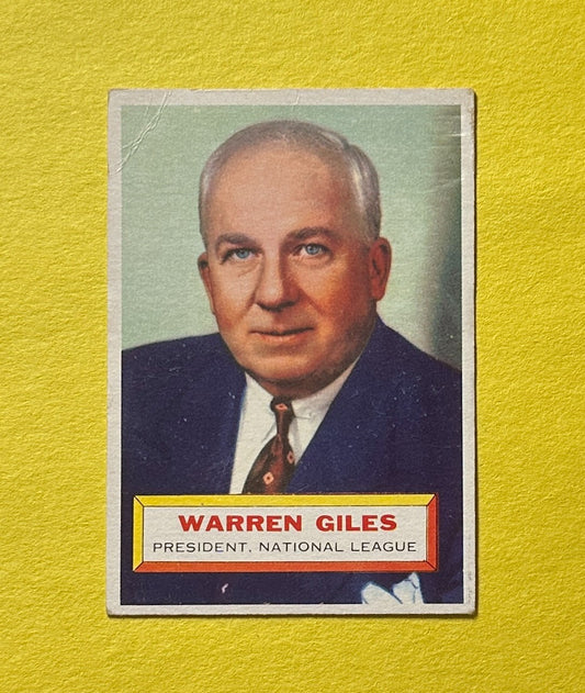 1956 TOPPS WARREN GILES #2 PRESIDENT OF THE NATIONAL LEAGUE