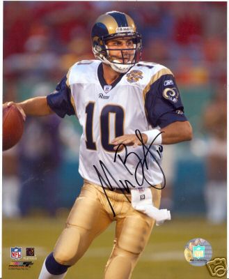 MARC BULGER ST. LOUIS RAMS SIGNED 8X10 PHOTO W/COA