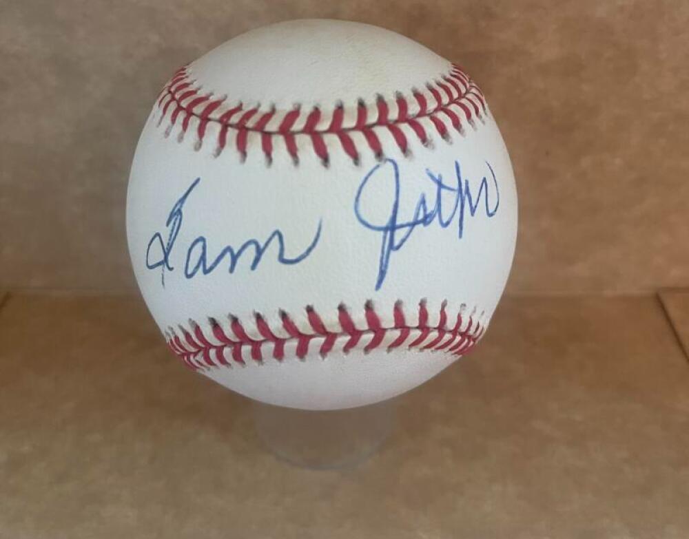 SAM JETHROE BRAVES FORMER ROY SIGNED AUTO N.L. BASEBALL BECKETT AUTH