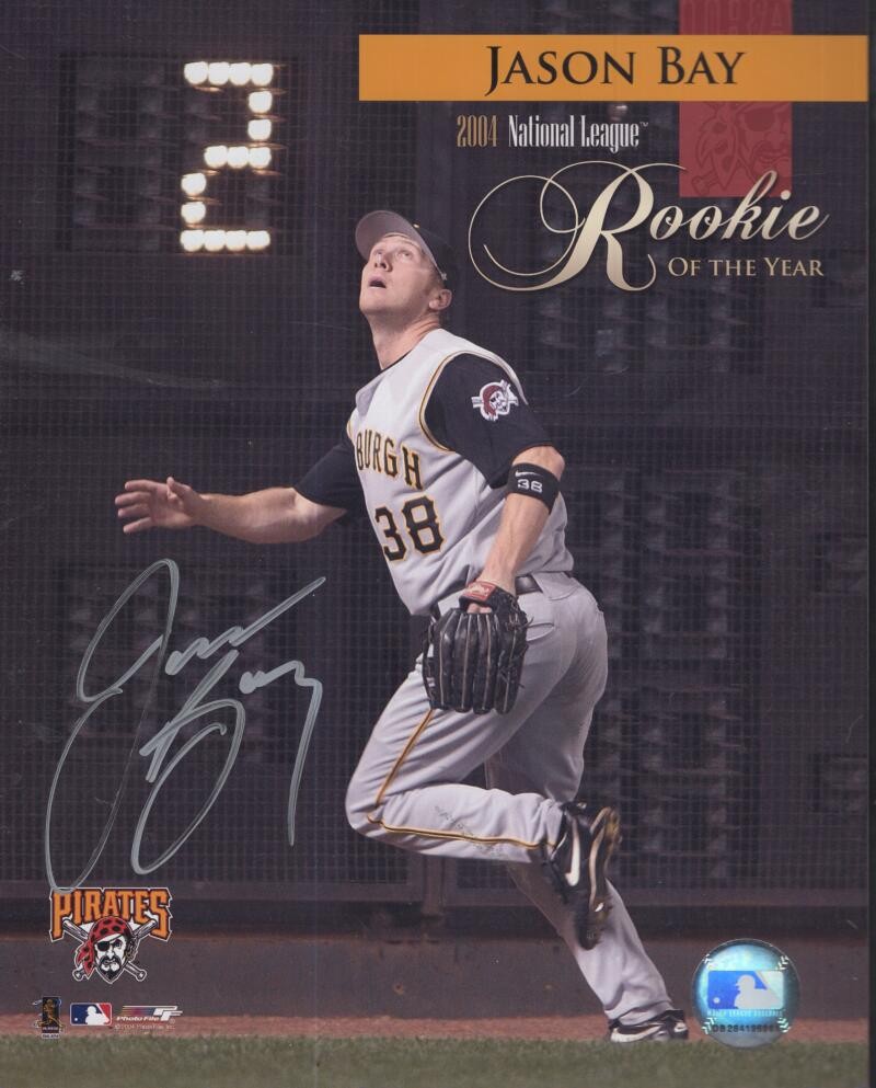 JASON BAY PIRATES ROY SIGNED AUTOGRAPHED 8X10 PHOTO W/ COA