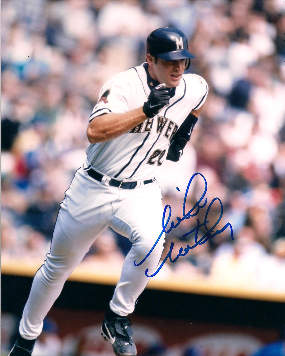MIKE MATHENY MILWAUKEE BREWERS AUTOGRAPHED SIGNED 8X10 PHOTO W/COA