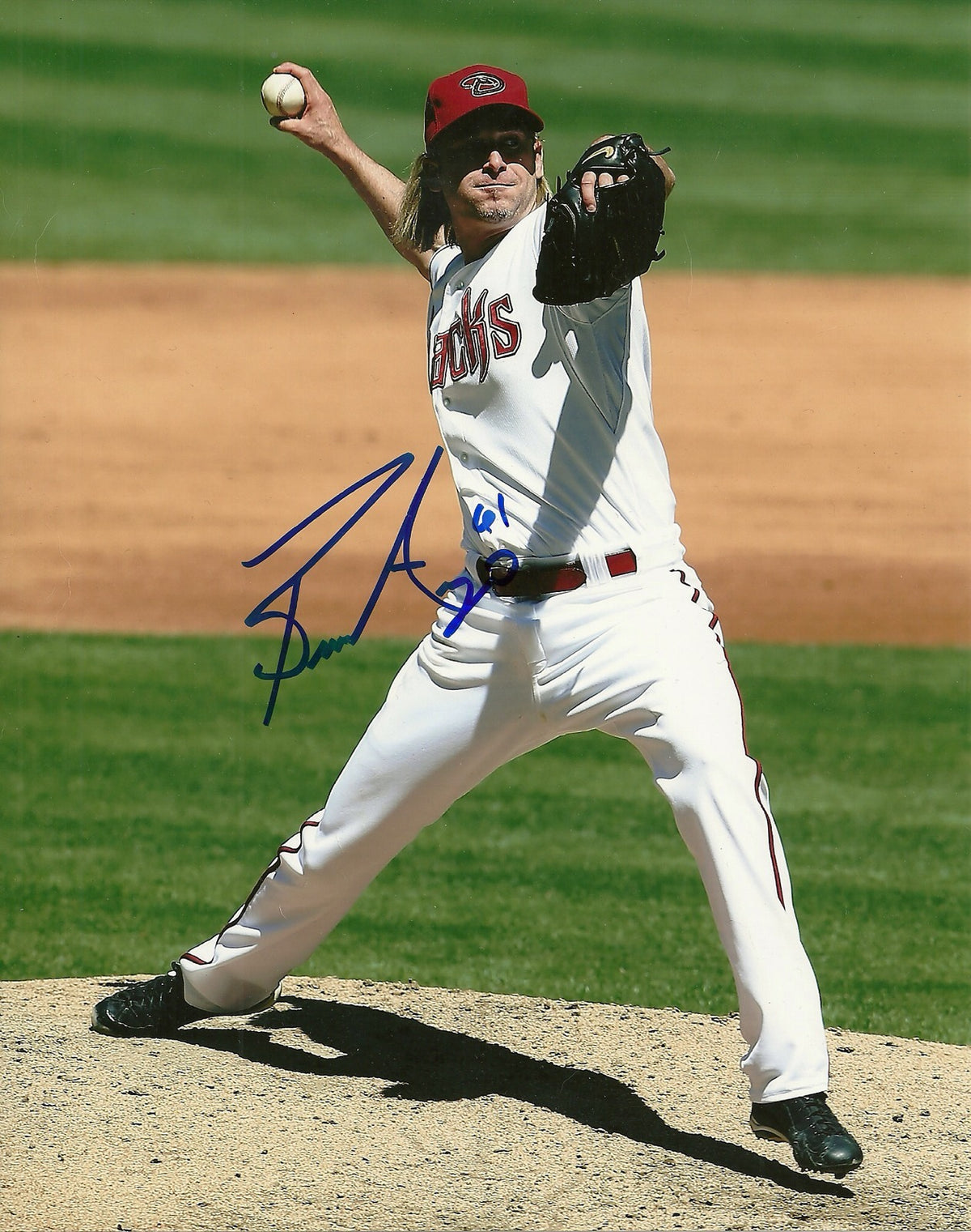 BRONSON ARROYO ARIZONA DIAMONDBACKS SIGNED AUTO 8x10 PHOTO W/COA