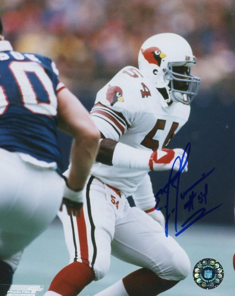 E.J. JUNIOR CARDINALS ACTION SIGNED AUTOGRAPHED 8X10 PHOTO W/COA