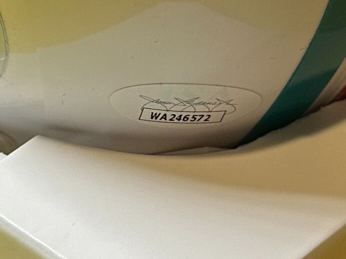 MARK CLAYTON MIAMI DOLPHINS SIGNED AUTOGRAPHED WHITE MINI HELMET JSA