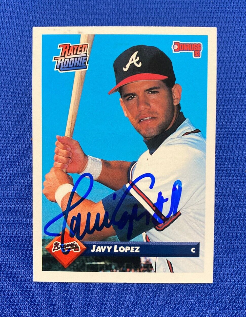 1993 DONRUSS JAVY LOPEZ ATLANTA BRAVES SIGNED AUTOGRAPHED #782 CARD W/COA