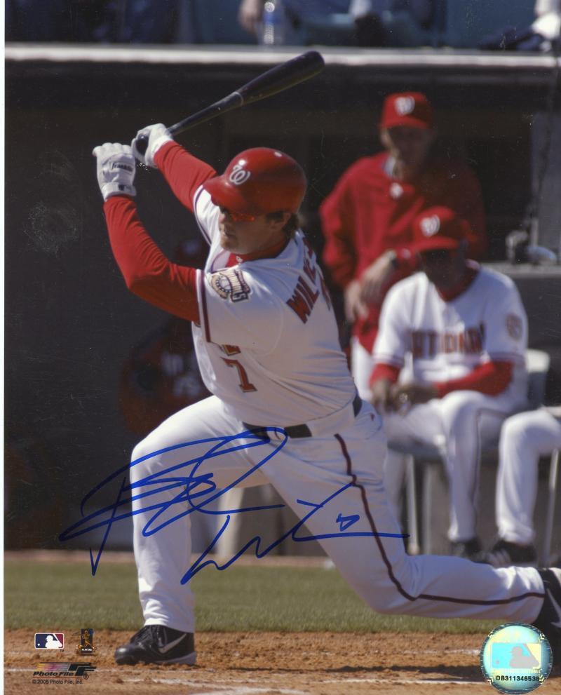 BRAD WILKERSON WASHINGTON NATIONALS ACTION SIGNED AUTOGRAPHED 8X10 PHOTO W/COA