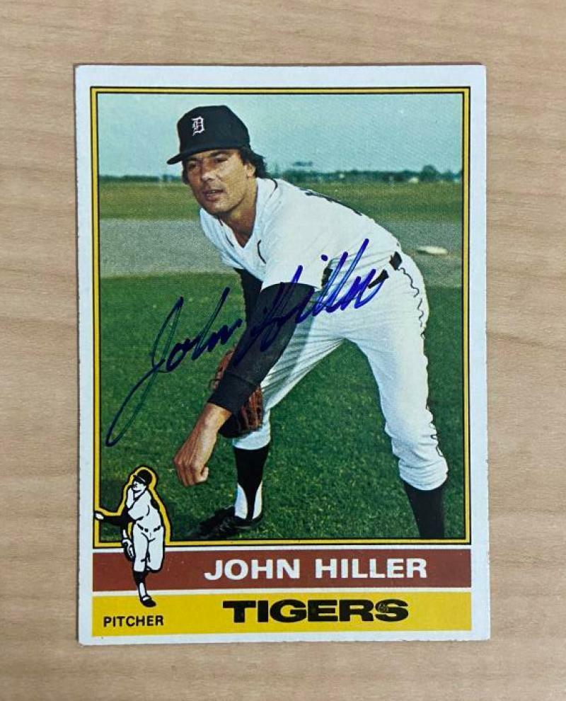 JOHN HILLER DETROIT TIGERS SIGNED AUTOGRAPHED 1976 TOPPS CARD #37 W/COA