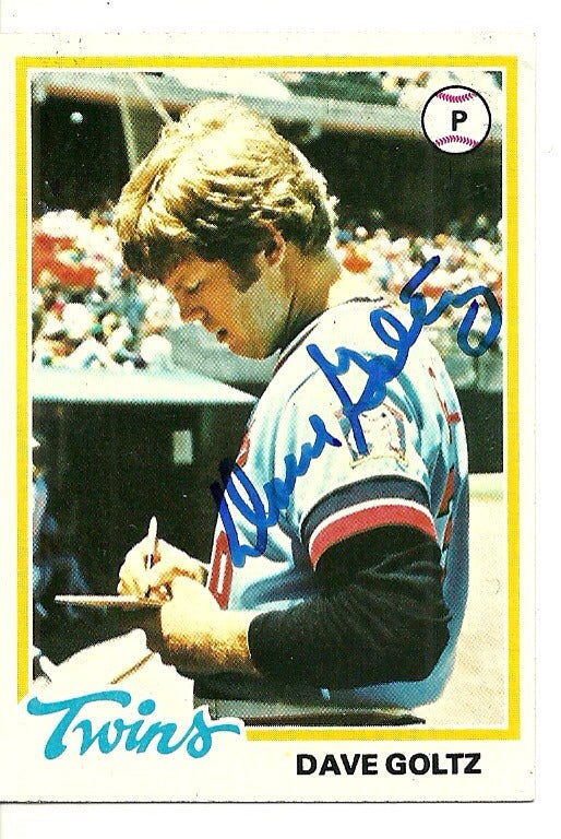 DAVE GOLTZ MINNESOTA TWINS SIGNED AUTOGRAPHED 1978 TOPPS CARD #249 W/COA