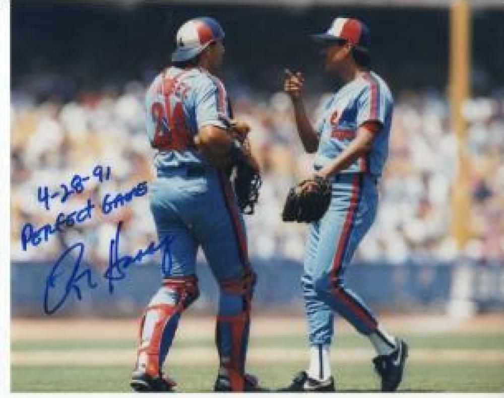 RON HASSEY EXPOS 4-28-91 PERFECT SLIGHT SMEAR SIGNED AUTOGRAPHED 8X10 W/ COA