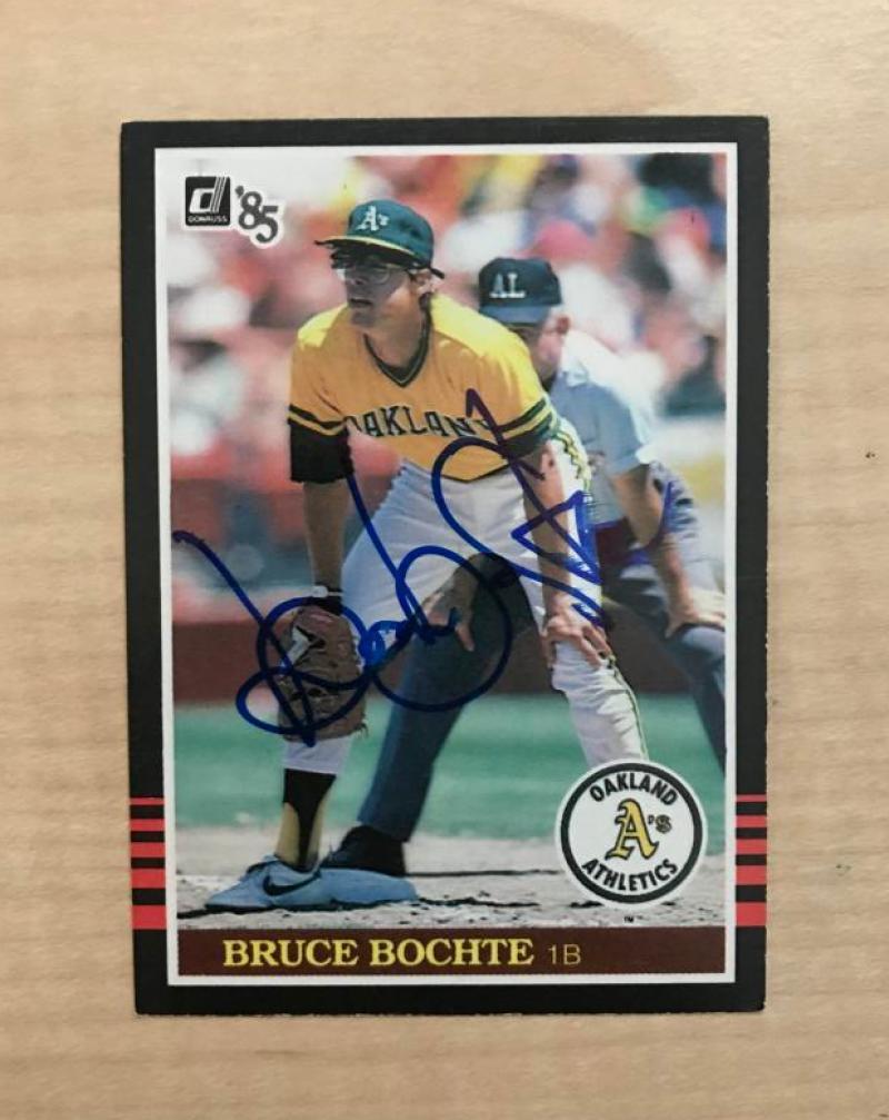 BRUCE BOCHTE OAKLAND ATHLETICS SIGNED AUTOGRAPHED 1985 DONRUSS CARD #253 W/COA