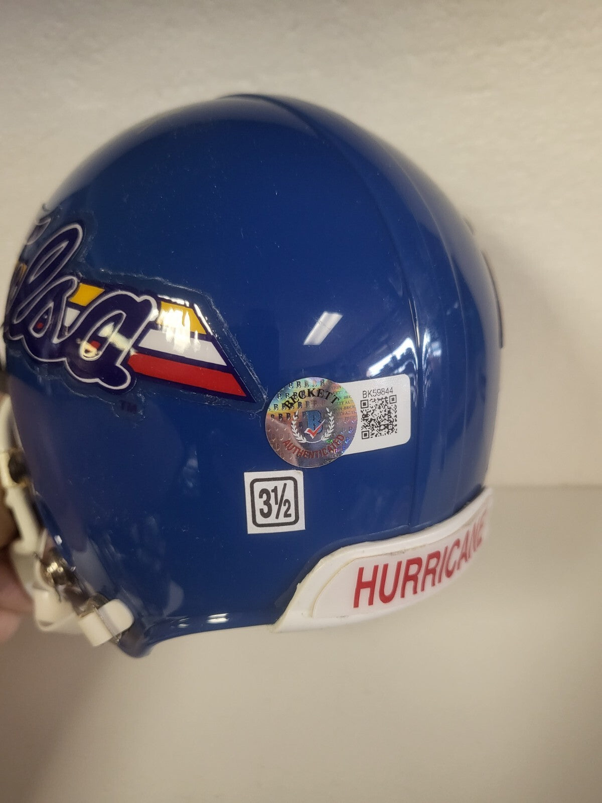 STEVE LARGENT TULSA RARE SIGNED AUTOGRAPHED AUTO MINI HELMET BECKETT