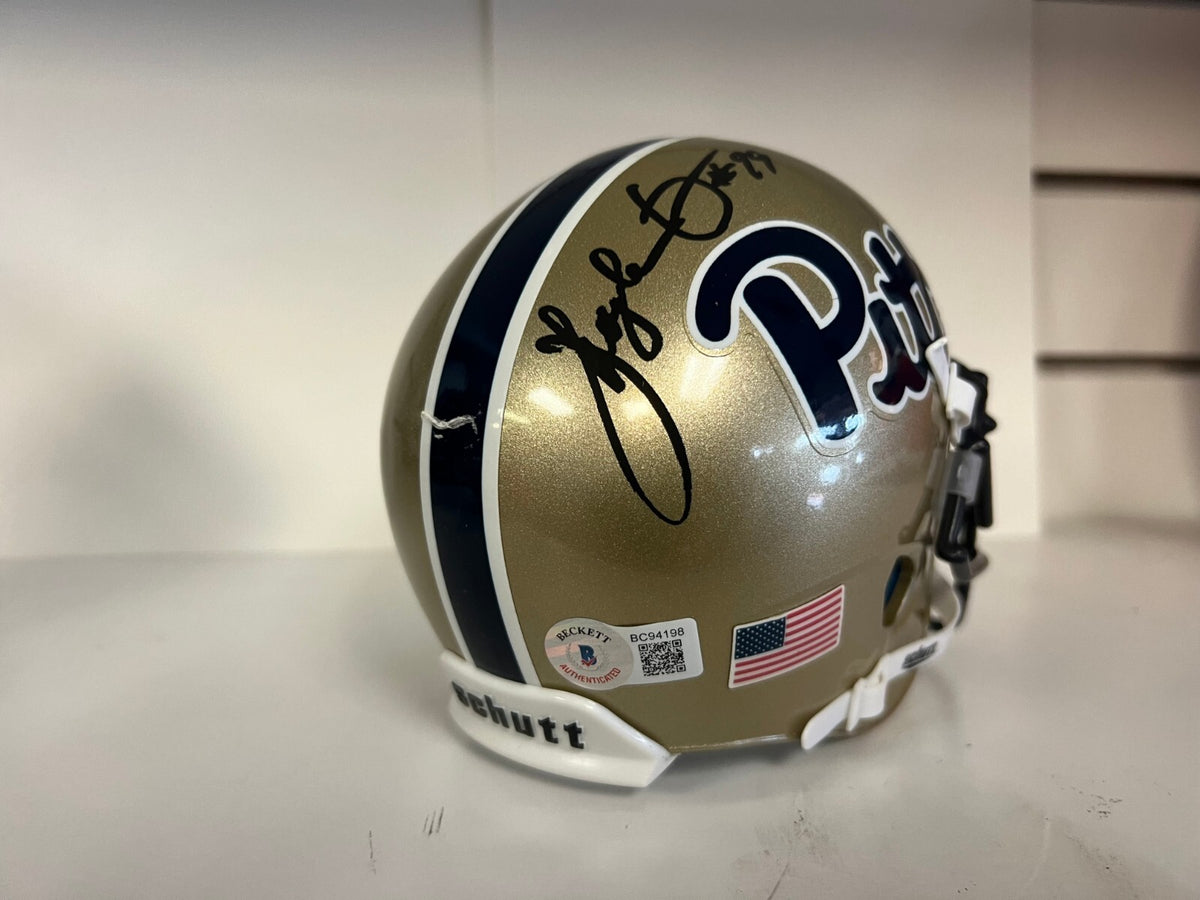 HUGH GREEN PITT PANTHERS SIGNED AUTOGRAPHED AUTO SCHUTT MINI HELMET BECKETT