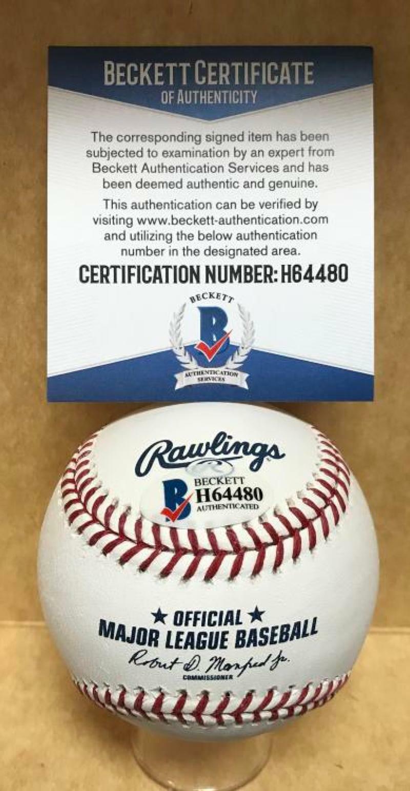 NICK SENZEL REDS SIGNED UNDER REDS 150 ANNIVERSARY BASEBALL BECKETT H64480