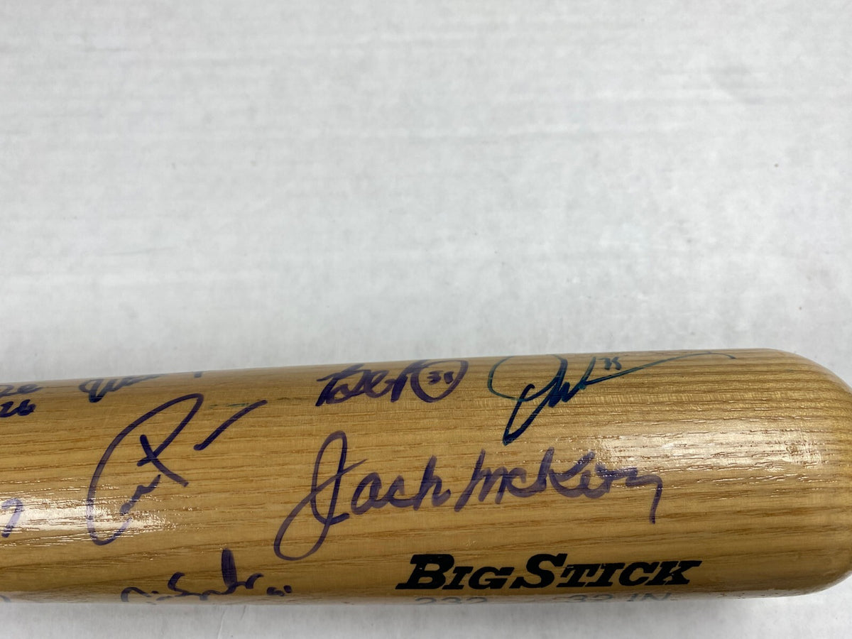 2005 FL MARLINS TEAM SIGNED RAWLINGS BAT AJ BURNETT DONTRELLE WILLIS JACK MCKEON