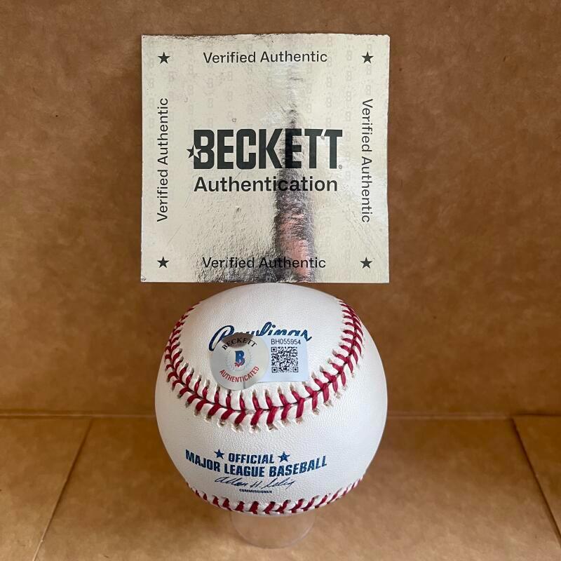 BERT CAMPANERIS A'S 6X AS SIGNED AUTO M.L. BASEBALL BECKETT AUTHENTICATED