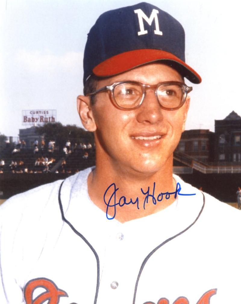 JAY HOOK MILWAUKEE BRAVES SIGNED AUTOGRAPHED 8X10 PHOTO W/COA