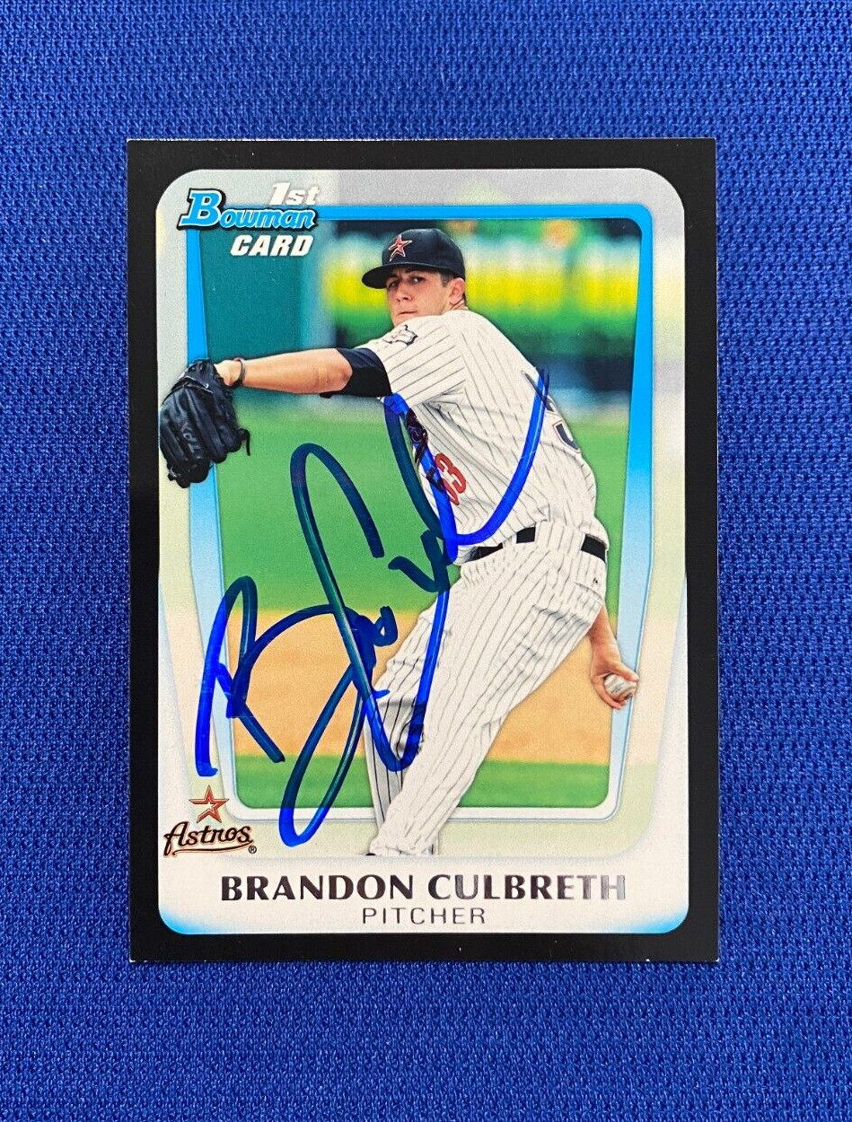 2011 BOWMAN DP BRANDON CULBRETH ASTROS SIGNED AUTO AUTOGRAPH #BDPP64 CARD #W/COA
