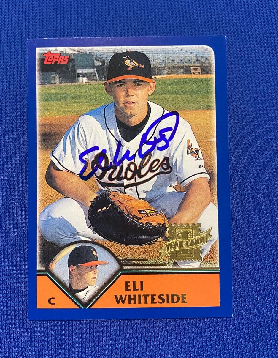 2003 TOPPS TRADED ELI WHITESIDE 1ST YEAR ORIOLES SIGNED AUTOGRAPHED CARD #T192