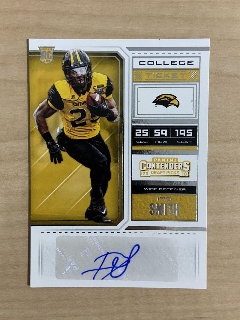 ITO SMITH SOUTHERN MISSISSIPPI SIGNED AUTOGRAPHED 2018 CONTENDERS RC CARD #291 