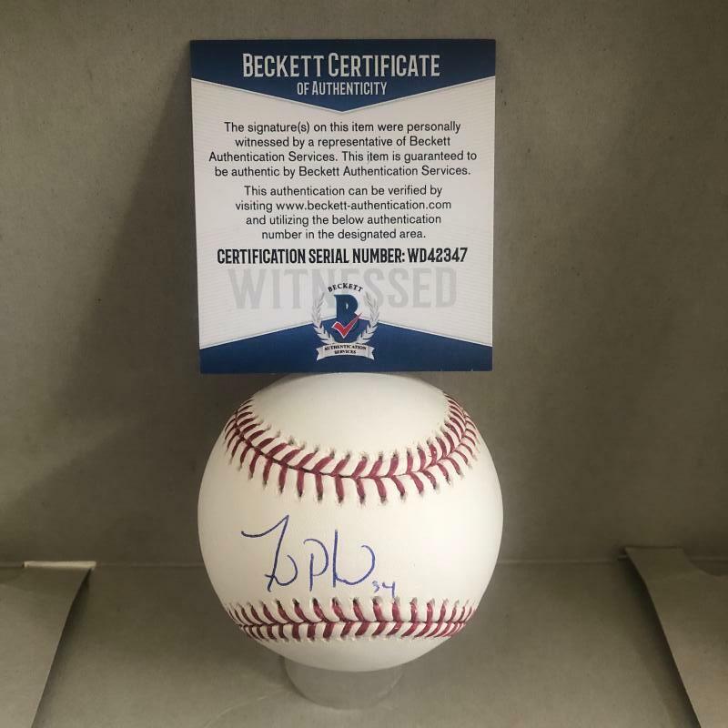 ZACH PLESAC CLEVELAND INDIANS SIGNED M.L. BASEBALL BECKETT WD42347
