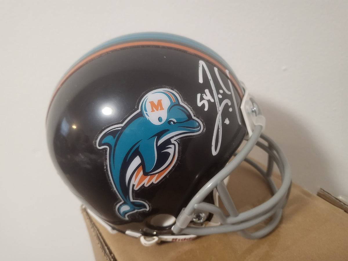 ZACH THOMAS MIAMI DOLPHINS SIGNED AUTOGRAPH CUSTOM MINI HELMET JSA STICKER ONLY