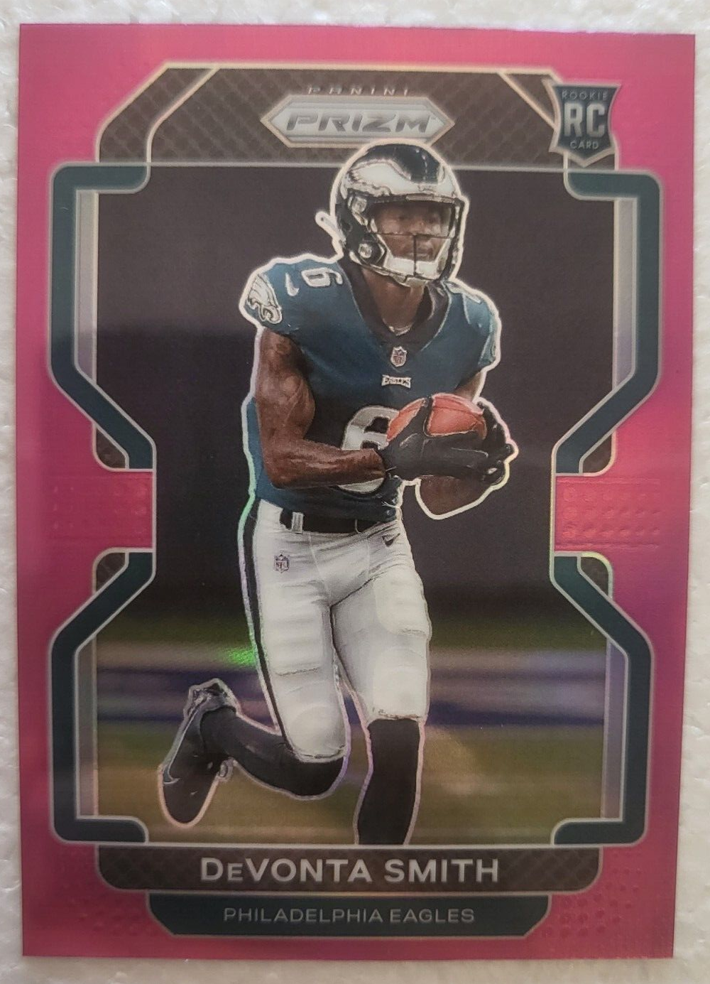 2021 PANINI PRIZM PINK DEVONTA SMITH PHILADELPHIA EAGLES ROOKIE RC CARD #335