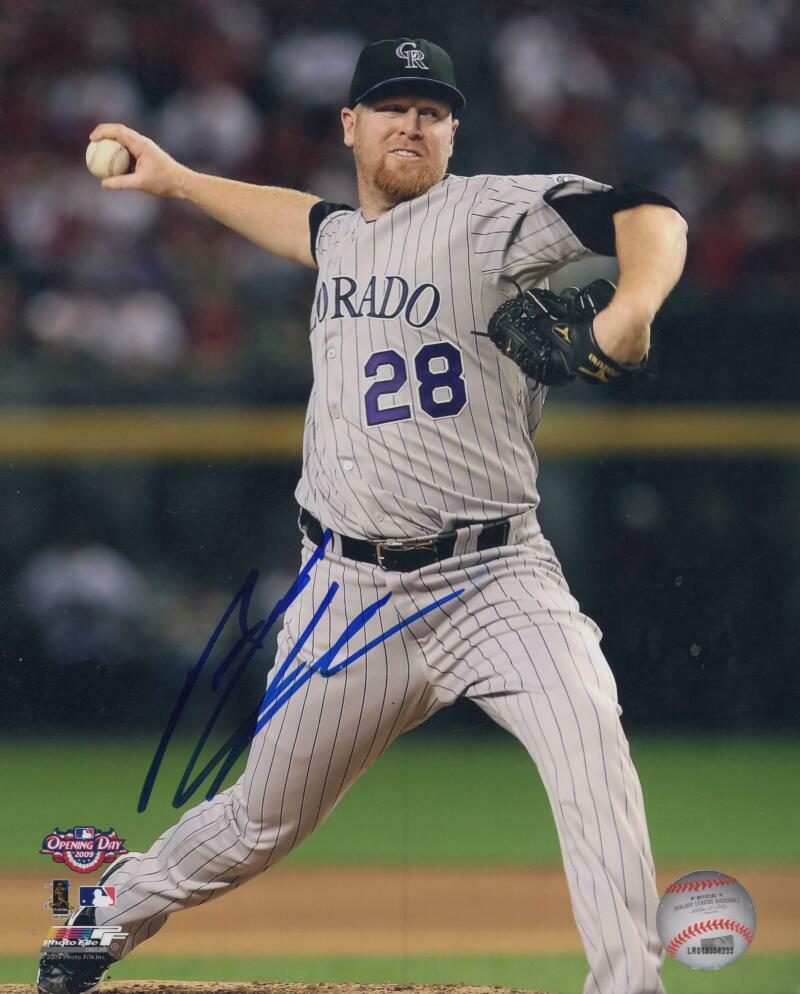 AARON COOK COLORADO ROCKIES SIGNED AUTOGRAPHED 8X10 PHOTO W/ COA
